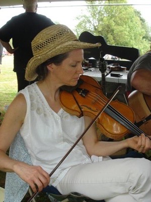 deb playing fiddle alone